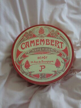 BIA Multi-Color French Cheese Label Ceramic Plates Set of 4 With Box